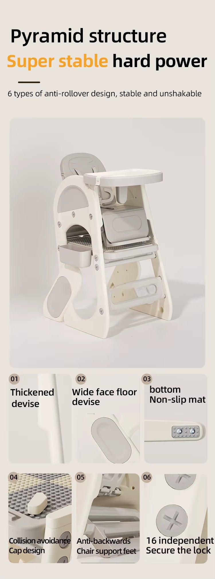 كرسي طعام قابل للتعديل 3 في 1 🧸