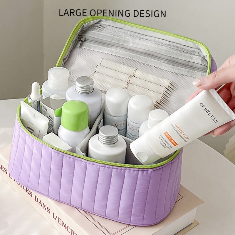 حقيبة تنظيم مكياج للسفر مع خطاف — متينة، قابلة للتعليق، متعددة الأقسام