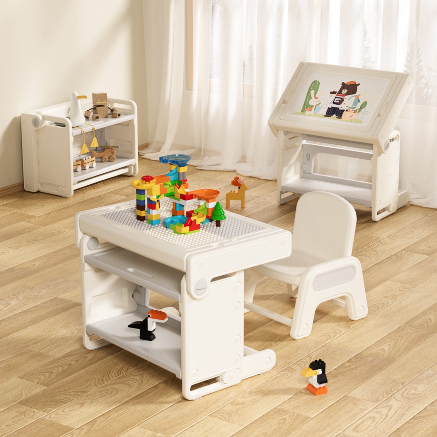 Kids Multi-Activity Table & Chair Set - مجموعة طاولة وكرسي متعددة الأنشطة للأطفال