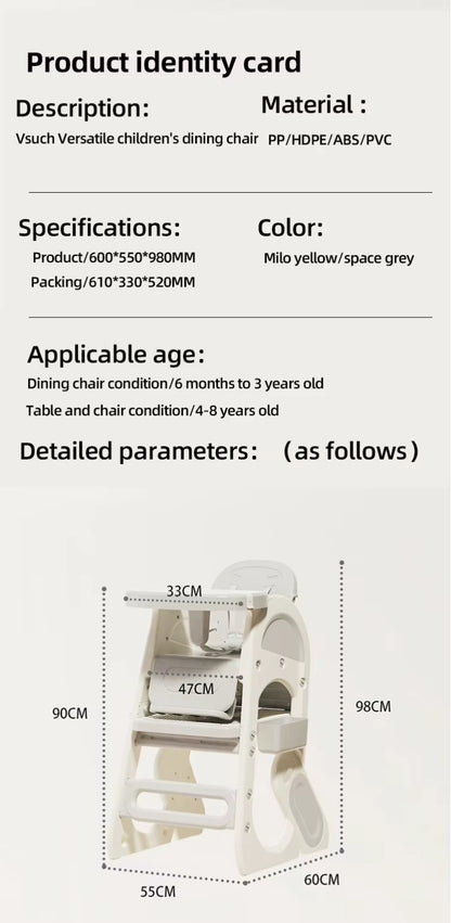 كرسي طعام قابل للتعديل 3 في 1 🧸