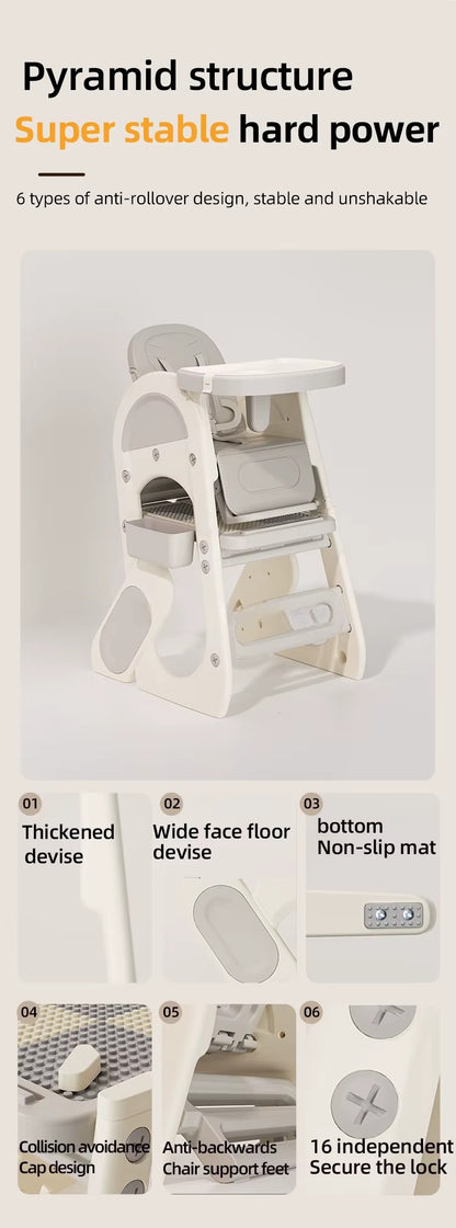 كرسي طعام قابل للتعديل 3 في 1 🧸